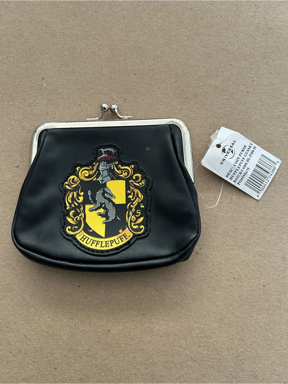 Hufflepuff Black and Yellow Coin Purse - Officially Licensed